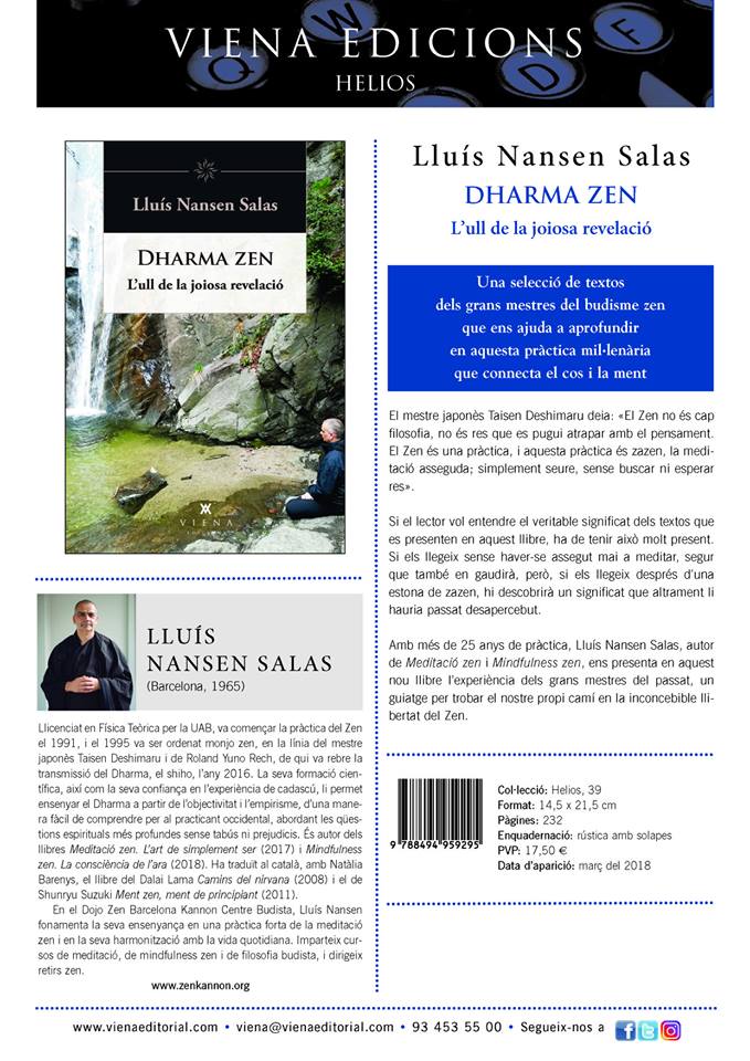 Dojo Zen | Budismo Zen en Barcelona | Ja a les llibreries: Dharma Zen. Lull de la joiosa revelació.