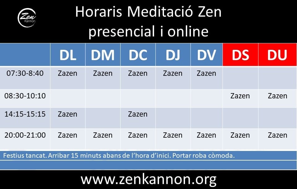 Dojo Zen | Budismo Zen en Barcelona | Horarios de Meditación y Calendario Dojo Zen | Budismo Zen en Barcelona | Horarios de Meditación y Calendario