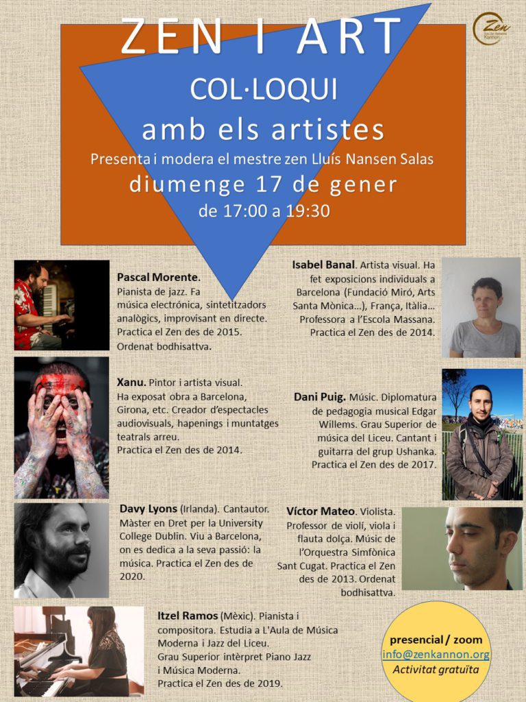 Dojo Zen | Budismo Zen en Barcelona | 2021/01/17 Zen y Arte. Coloquio con los artistas. Domingo 17 enero