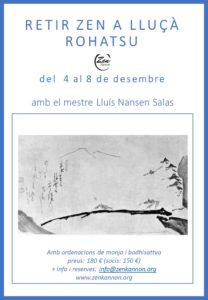 Dojo Zen | Budismo Zen en Barcelona | 2021/12/04 NO QUEDAN PLAZAS Rohatsu del 4 al 8 de desembre