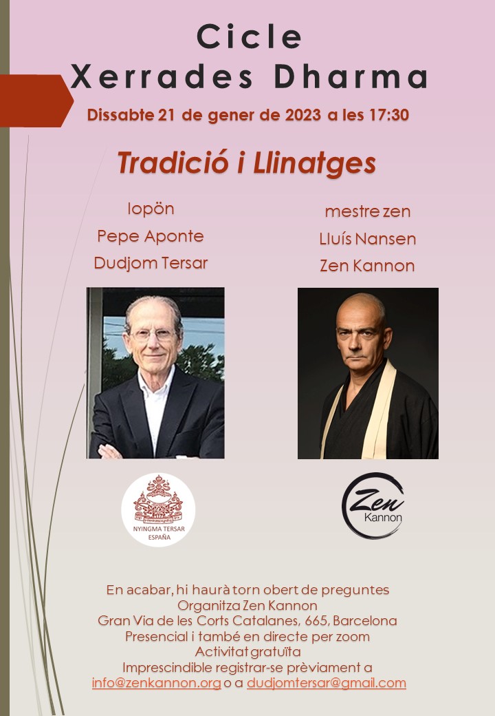 Dojo Zen | Budismo Zen en Barcelona | 2023/01/21 Inicio del Ciclo Conferencias Dharma con el lopön Pepe Aponte